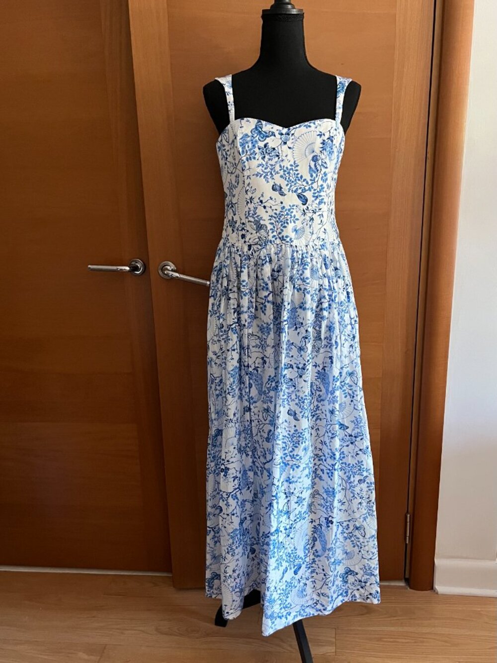 AQUA BLÚ Australia Luxe Silk Blend Sleeveless Maxi Dress Blue Toile Size M NWT - Picture 3 of 6